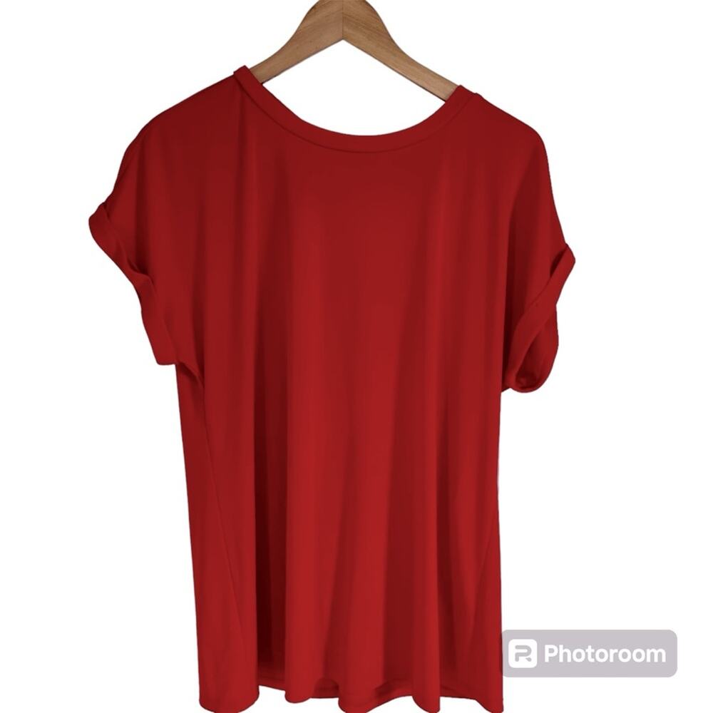 Cato women’s blouse medium red‎ short sleeve